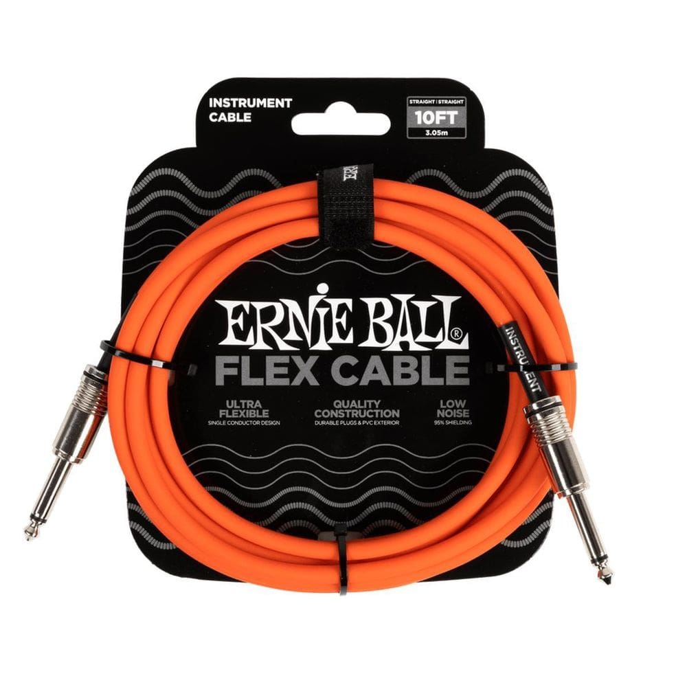 Cabo Ernie Ball Flex P10 Reto Reto 10Ft 3,05M Laranja