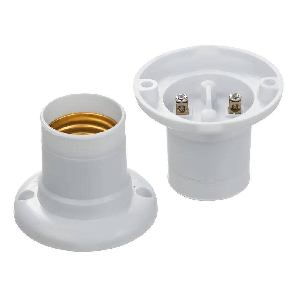 10X Kit 5 Bocal Fixo De Teto Soquete Termoplástico Branco E