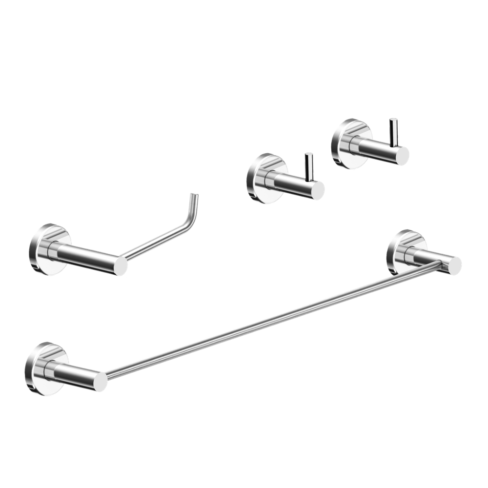 Kit De Acessórios Para Banheiro Alto Brilho 4 Peças Grego Metal 2050at