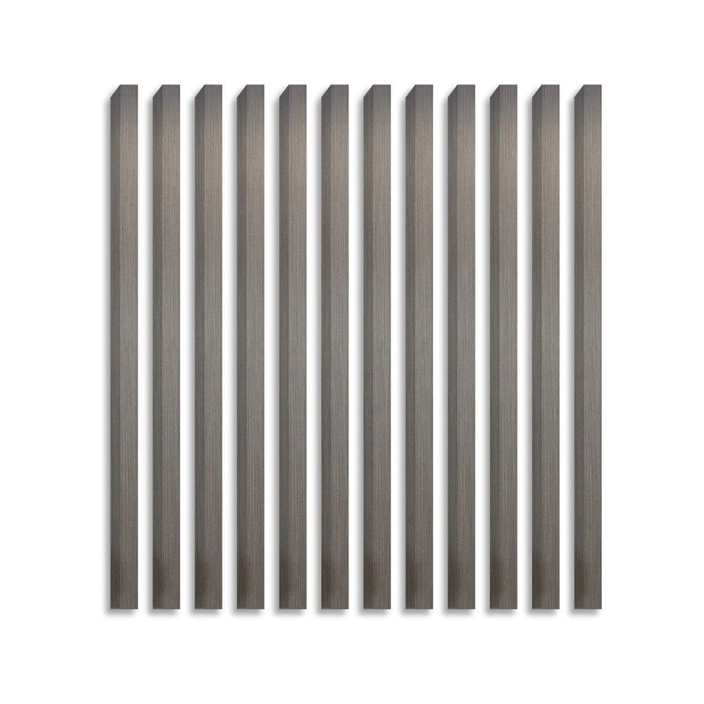 Kit 12 Divisórias Leve Decorativa Wpc 24cm X 3,5cm X 275cm 1 Caixa Formaco Decor Amadeirado Cinza