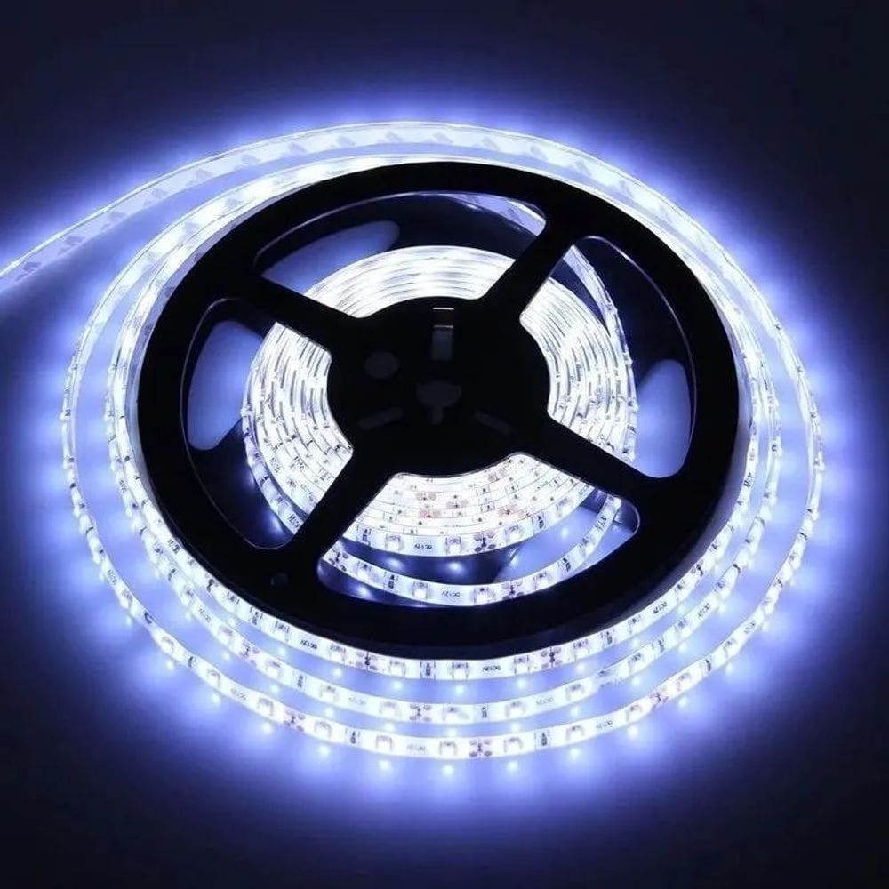 10X Akm Led Fita Super Led 5Mt 3528 Branco Frio Com Silicone