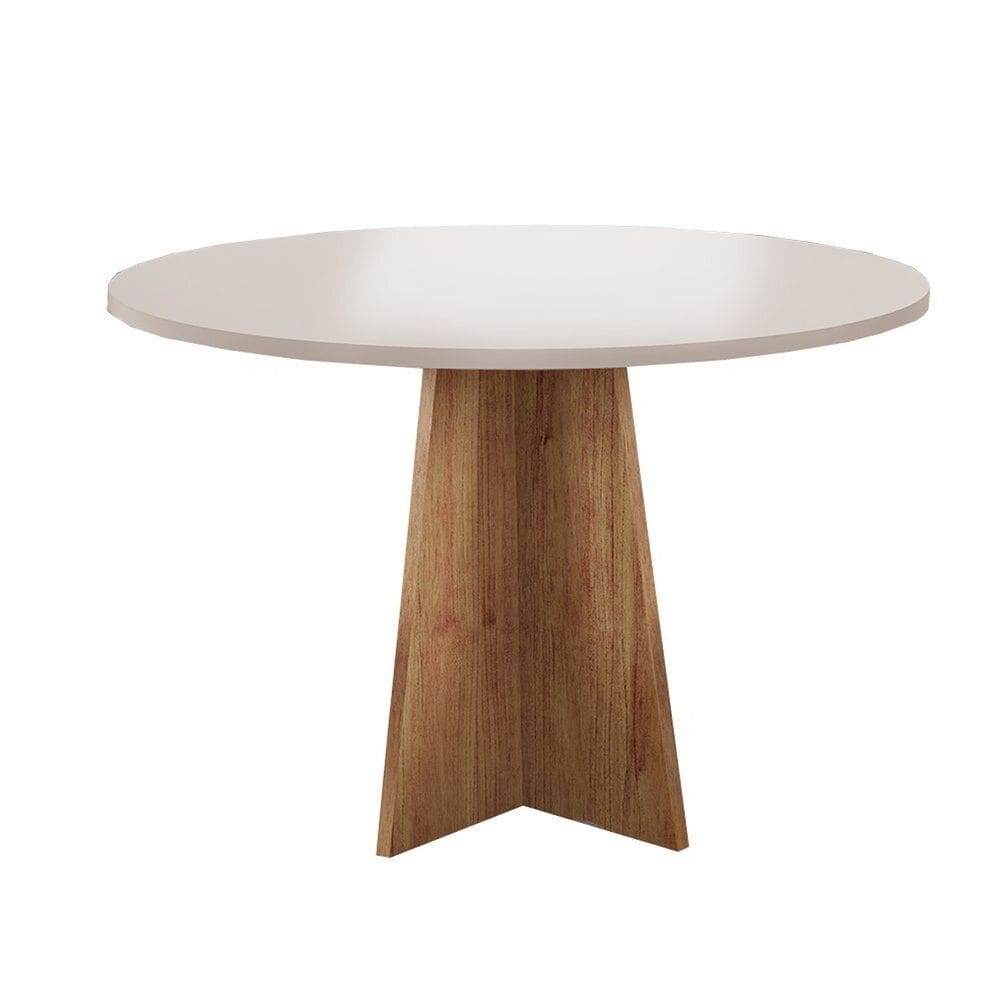 Mesa de Jantar 4 Lugares Redondo Tampo de Mdf Chilli Mel/Blonde
