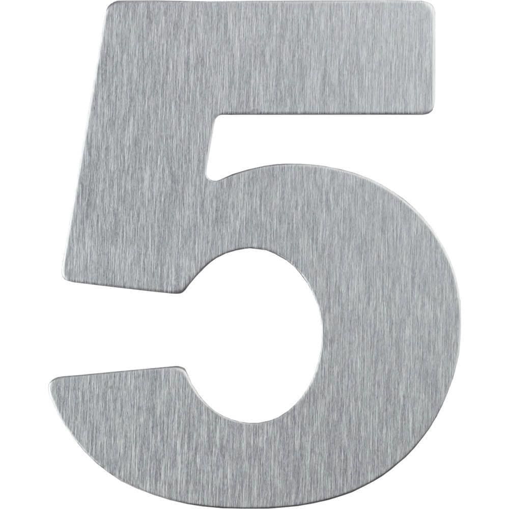 Número Residencial Em Alumínio Composto Escovado 125mm Nº 5 - Pr3001-5 - Pincéis Atlas