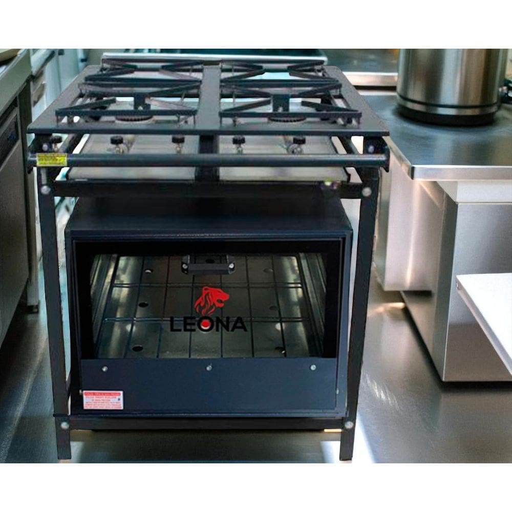 Fogão Industrial 4 Bocas 30x30 Ap P5 com Forno Leona