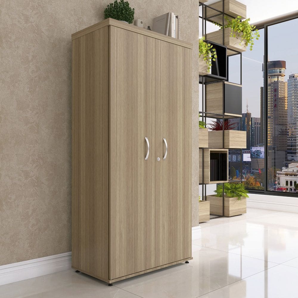 Armario Alto 02 Portas Pivotante 79,2cm x 161,1cm Noce Naturalle