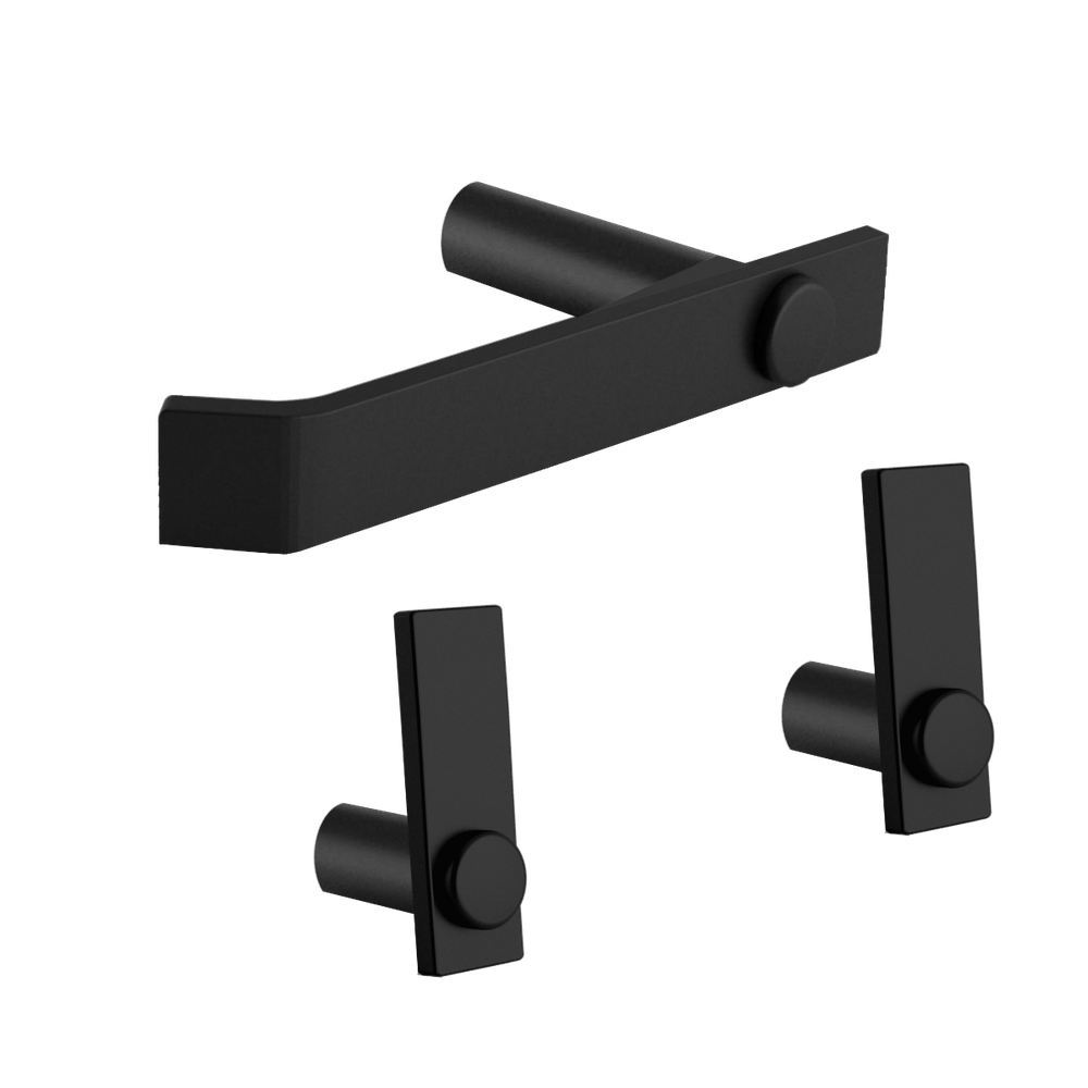 Kit Acessórios Para Banheiro Preto 3 Peças Grego Metal 2020pm