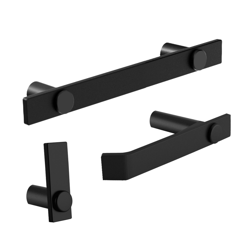 Kit De Acessórios Para Banheiro Preto 3 Peças 2030pm Grego Metal
