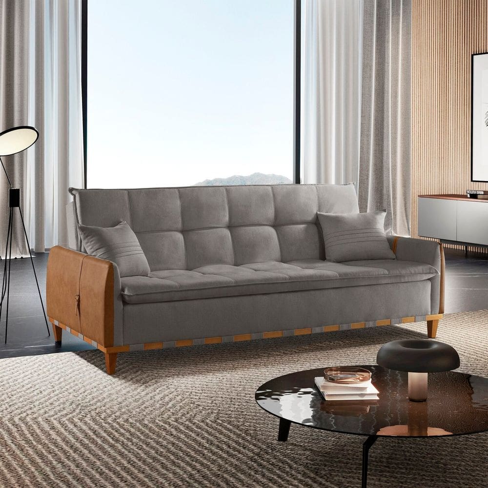 Sofá Cama para Sala de Estar Ref 43 - 2501-b Firenze Cinza