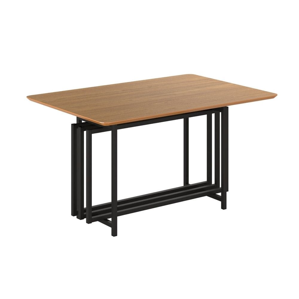 Mesa para Sala de Jantar Retangular 120x90cm MDF Pérola Preto Fosco / Proa