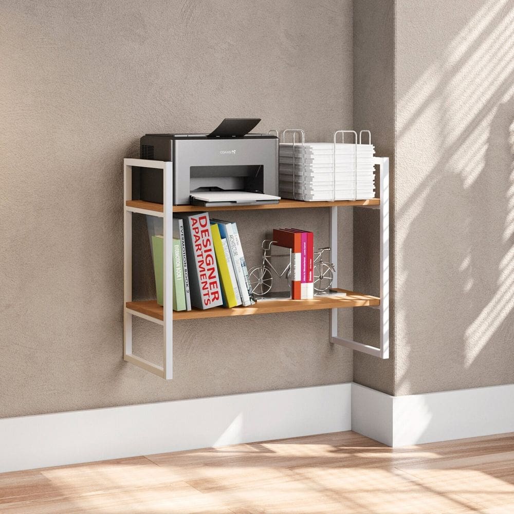 Nicho 2 Prateleiras Estrutura de Metal Kappesberg Industrial Canela/Branco