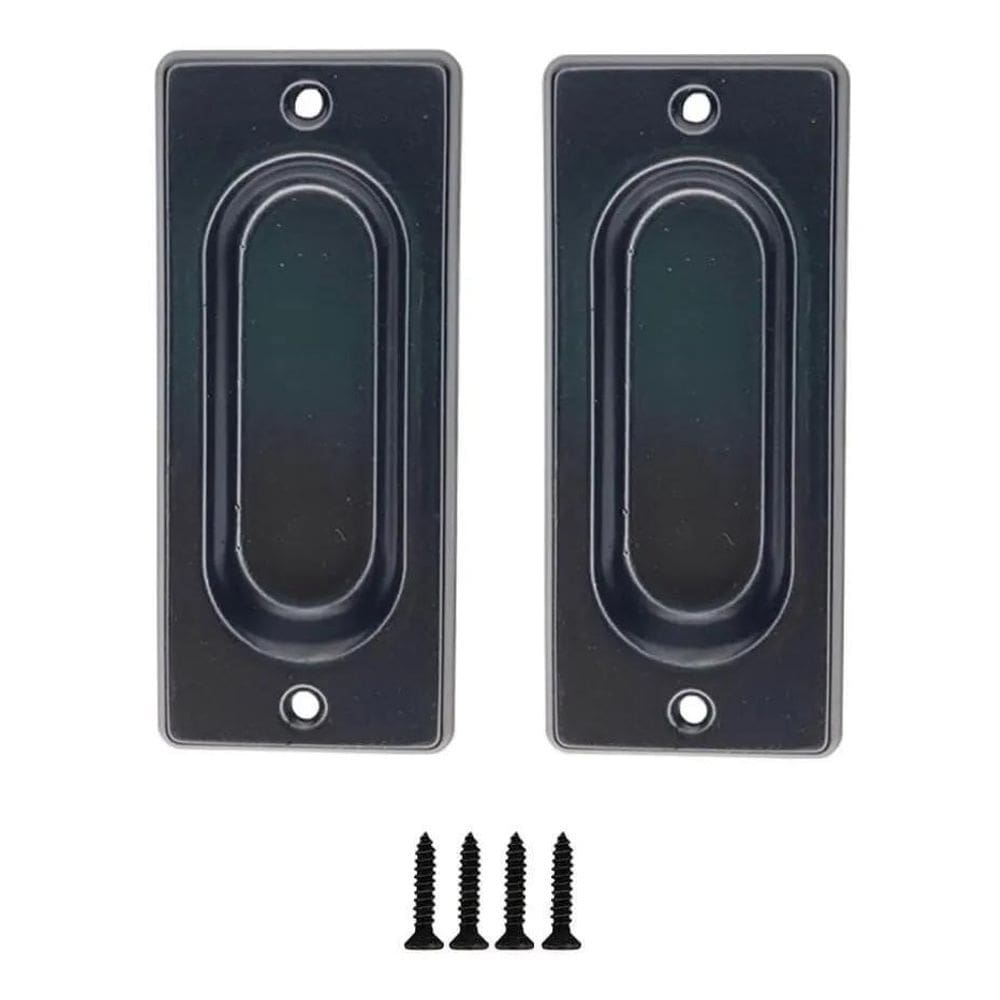 10X Puxador De Porta De Correr Concha Preta Embutida União