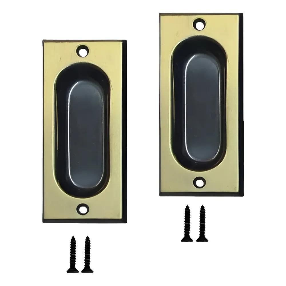 10X Par Puxador Concha Embutir Porta Janela De Correr L. Ox