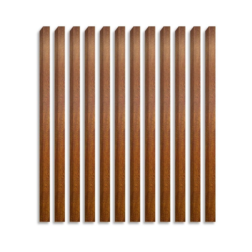 Kit 12 Divisórias Leve Decorativa Wpc 24cm X 3,5cm X 275cm 1 Caixa Formaco Decor Mogno
