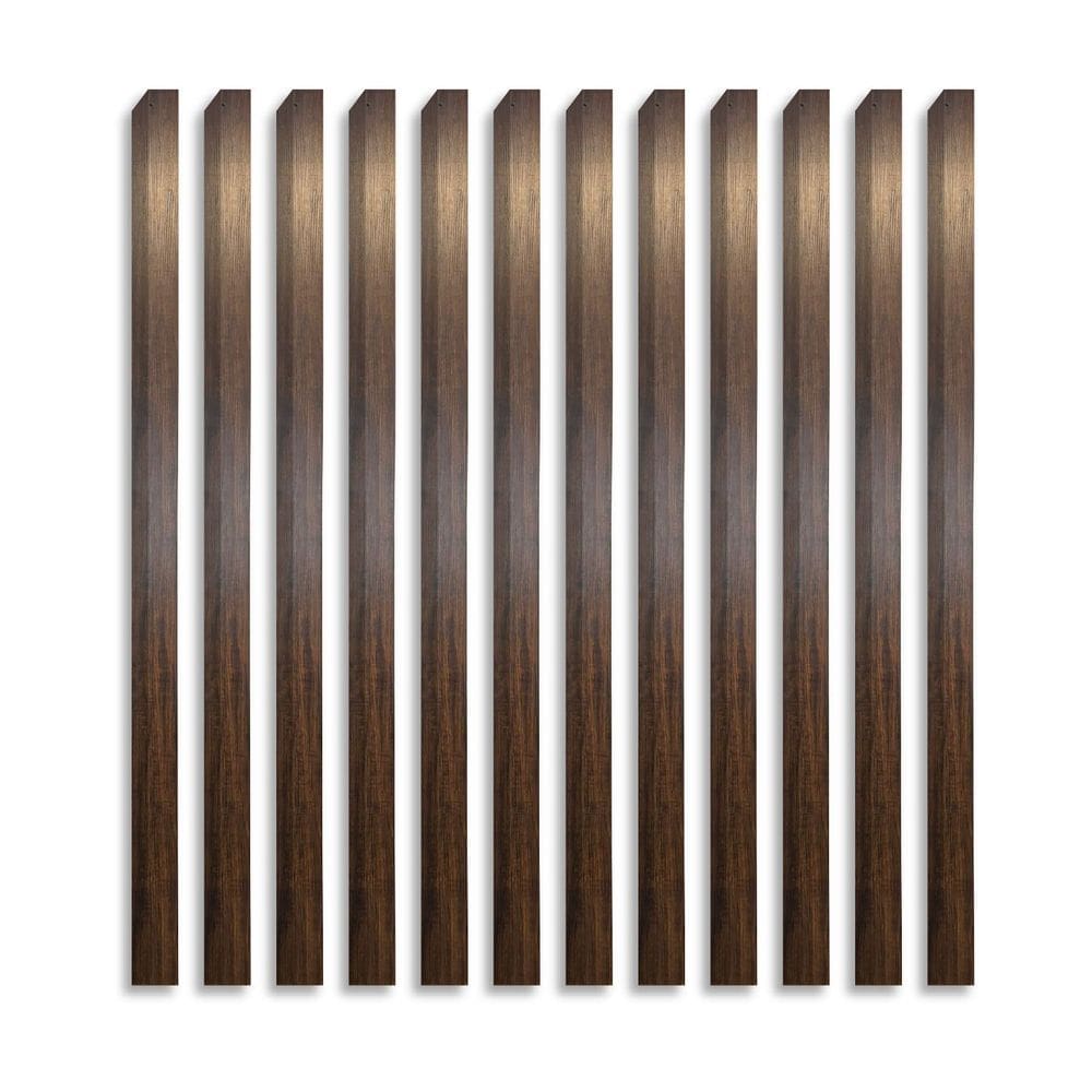 Kit 12 Divisórias Leve Decorativa Wpc 24cm X 3,5cm X 275cm 1 Caixa Formaco Decor Imbuia