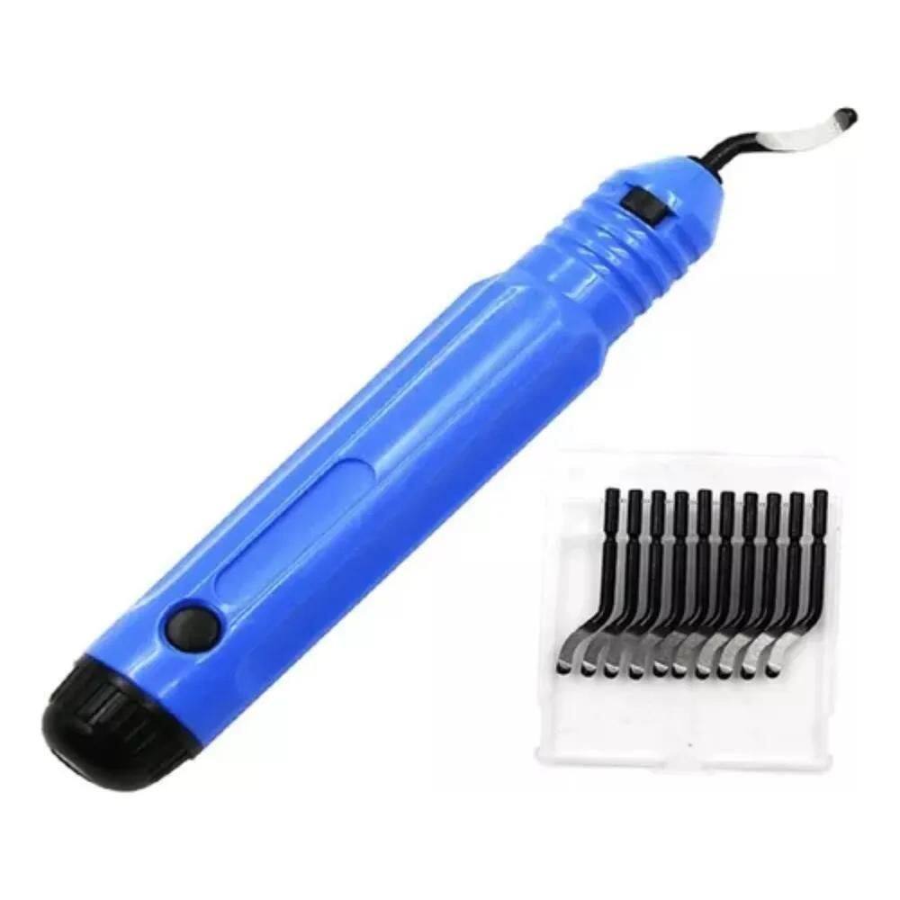 10X Escareador Rebarbador Tipo Caneta Com 10 Lâminas Extras