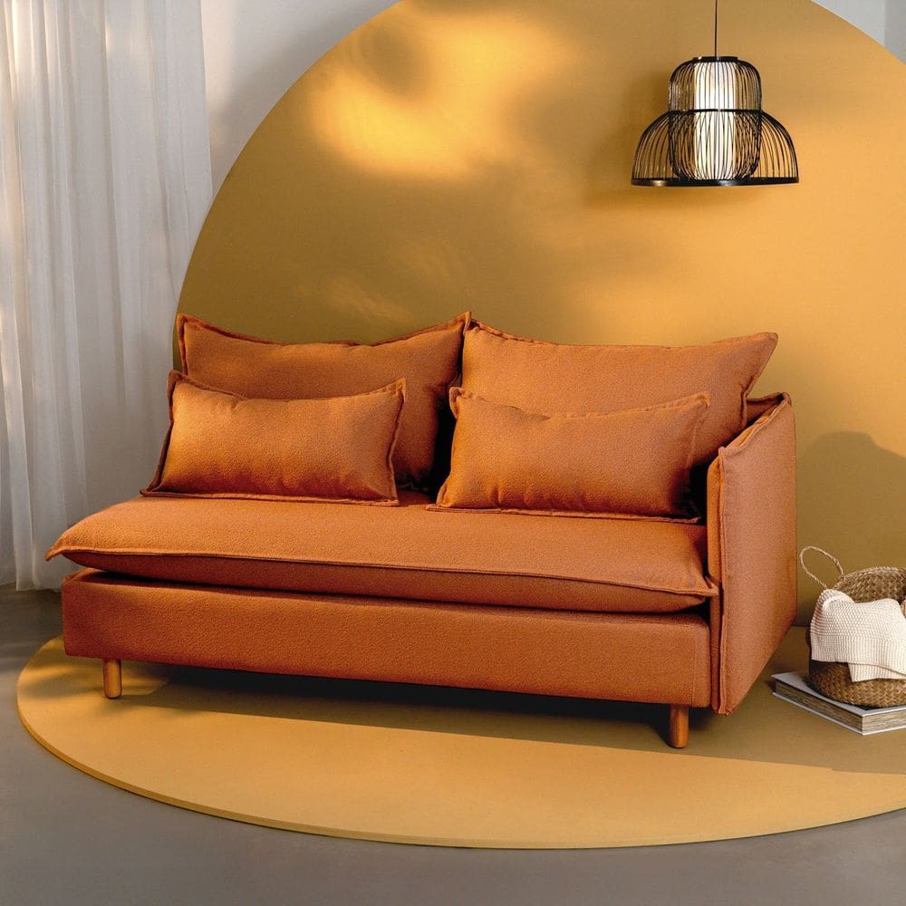 Sofá Modular 2 Lugares Braço Lateral com Pé Madeira Sôma Cabecasa Madeiramadeira Mocha Mousse