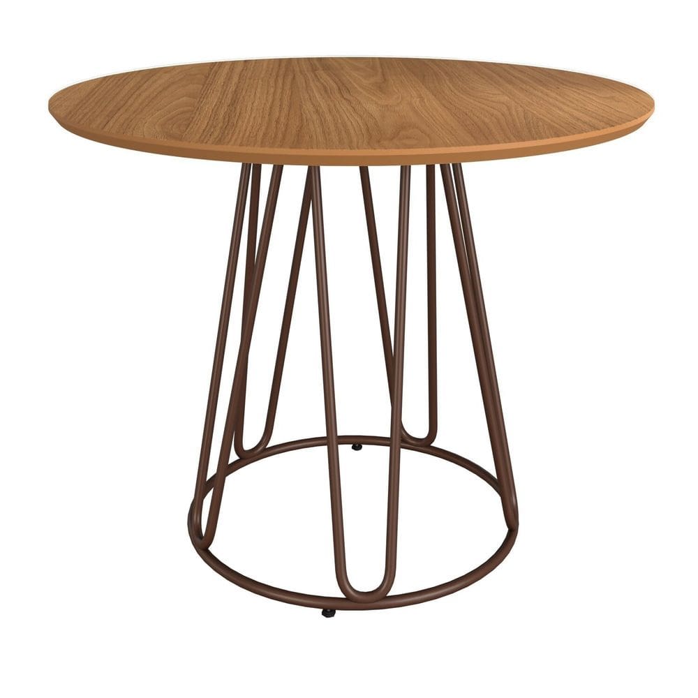 Mesa para Sala de Jantar Redonda 90cm MDF Ômega Marrom / Proa