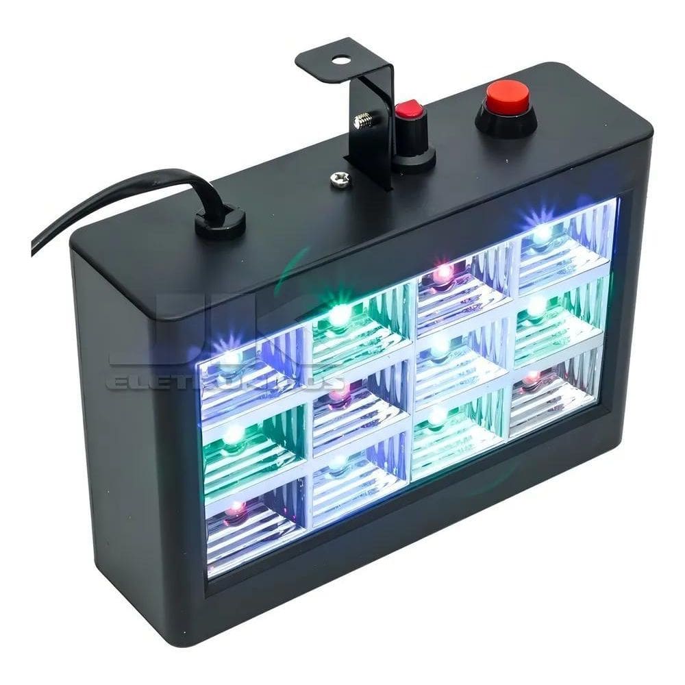 10X Strobo Rítmico 12 Leds Rgb 15W Dj Iluminação Festa Bala