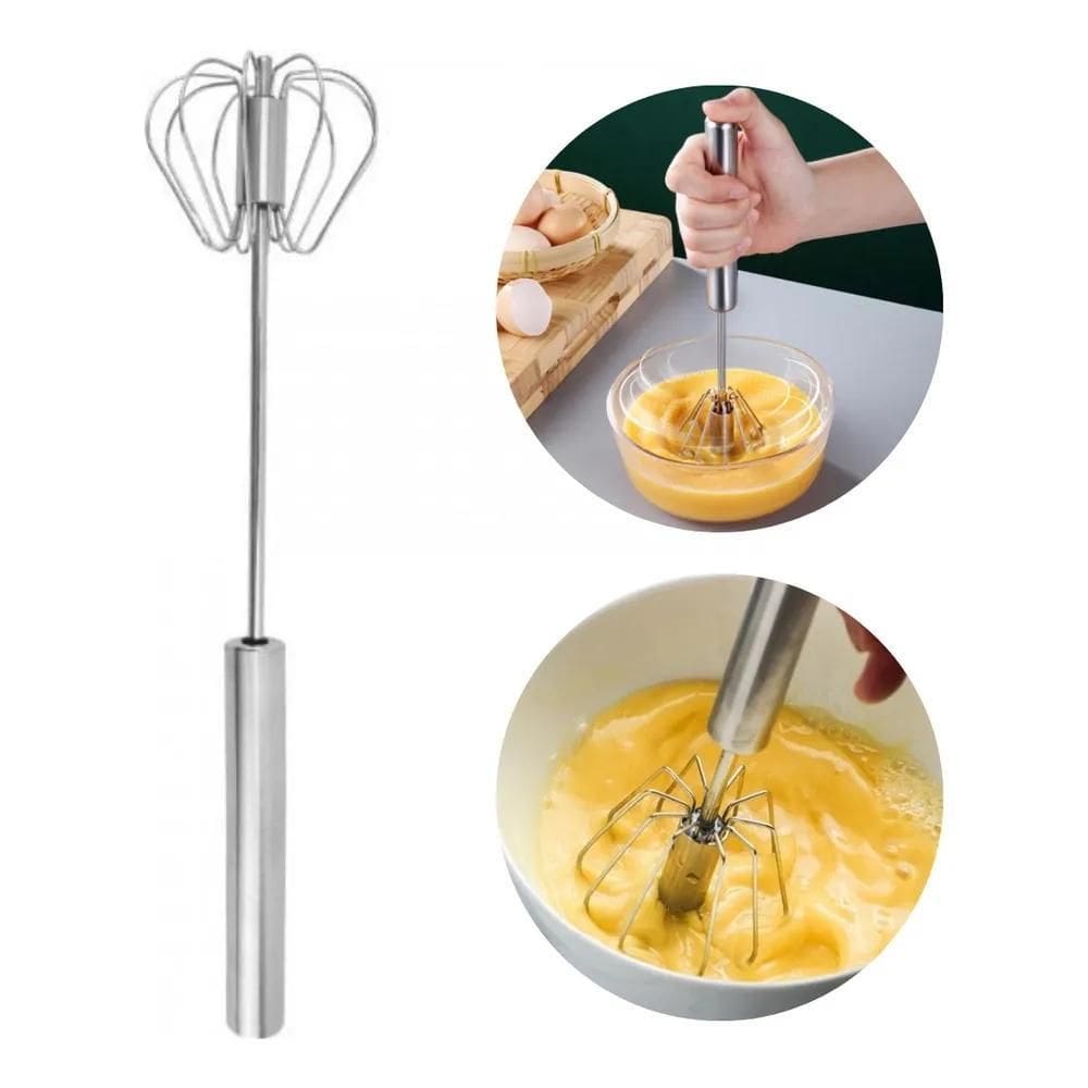 10X Batedeira Batedor De Claras De Ovos Semi Aut. Aço Inox