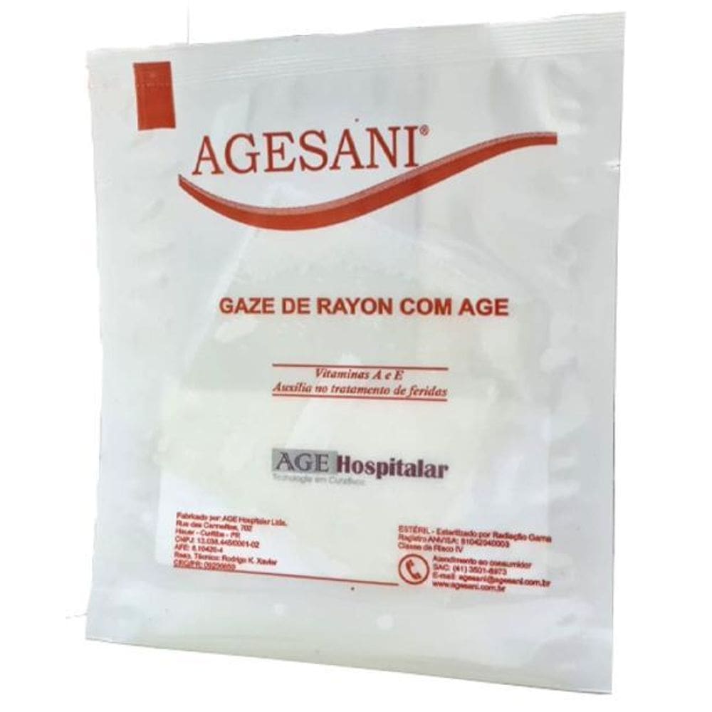 Gaze De Rayon Com Age Tamanho 7,5Cm X 7,5Cm Agesani