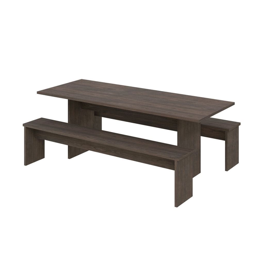Mesa de Jantar 200x80x74cm 2,5cm com 2 Banco Essence Terracota
