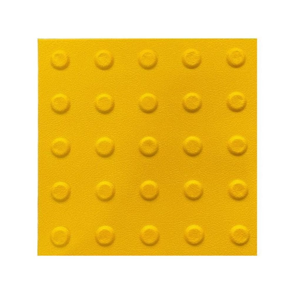 Kit 10 Piso Tátil Alerta Amarelo Texturizado Pvc 25X25Cm
