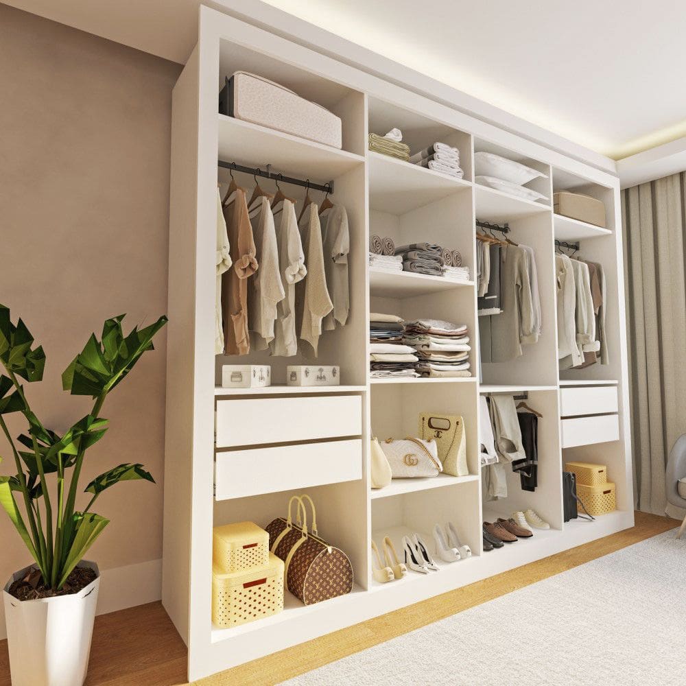 Closet Casal Florença sem Portas 4 Gavetas Minastex