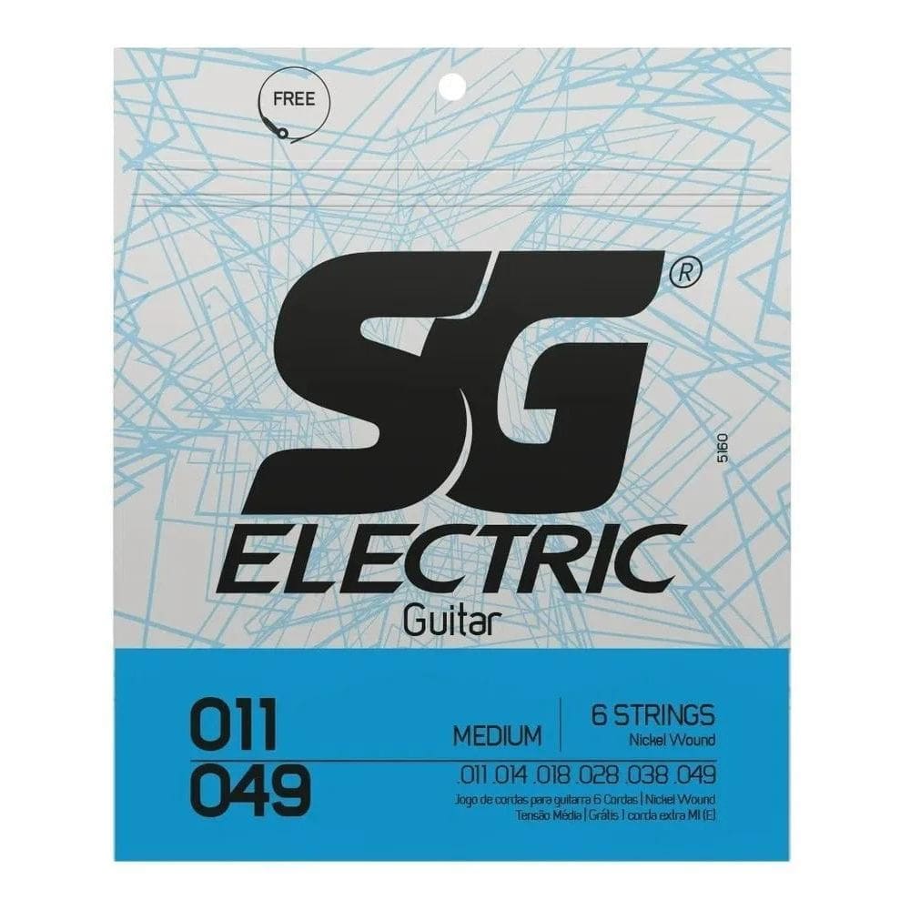 10X Encordoamento Sg Cordas 0.11 Para Guitarra Tensão Média