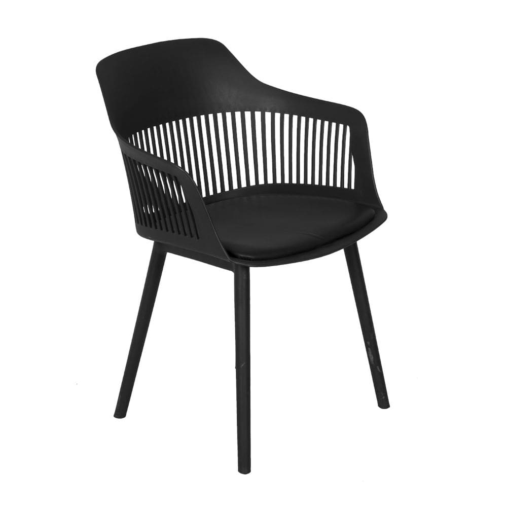 Cadeira Mena Preta em Polipropileno com Almofada Or Design