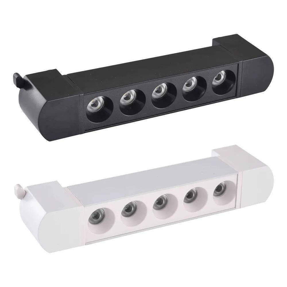 10X Luminária Trilho 10W Linear Pontual Branco Quente 3500K