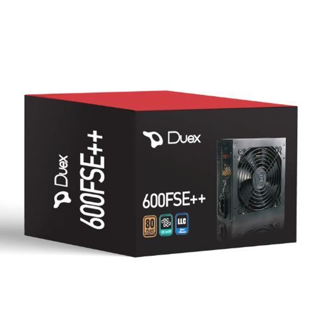 Fonte Duex 600W  80 Plus Bronze  Preta - DX600FSE+