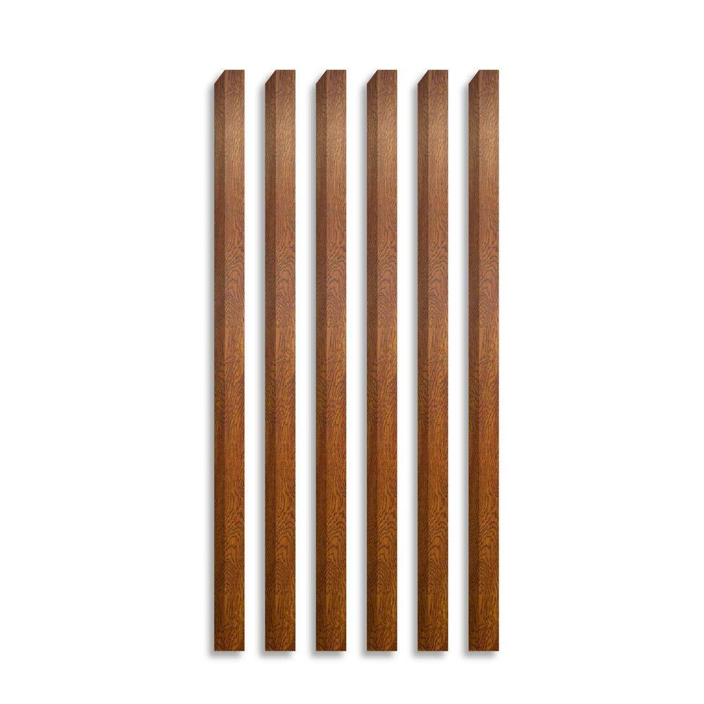 Kit 6 Divisórias Leve Decorativa Wpc 24cm X 3,5cm X 275cm 1 Caixa Formaco Decor Mogno
