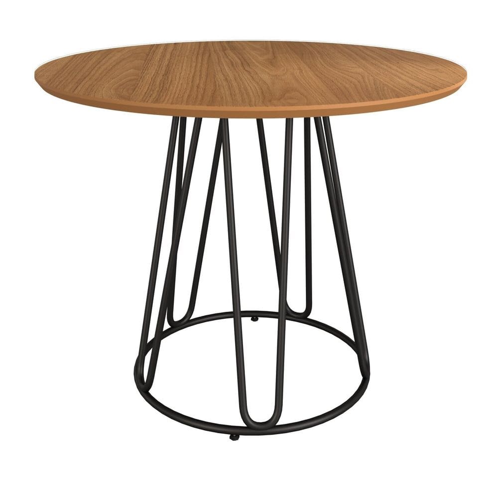 Mesa para Sala de Jantar Redonda 90cm Mdf Ômega Preto Fosco / Proa