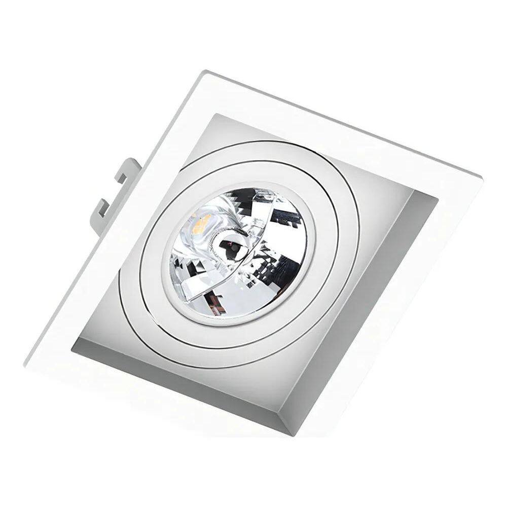 10X Spot Embutir Ar70 Quadrado Recuado Branco Click Save En