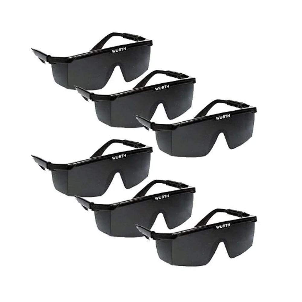 Kit 6 Óculos Segurança Proteção Haste Ajustável Cinza Wurth