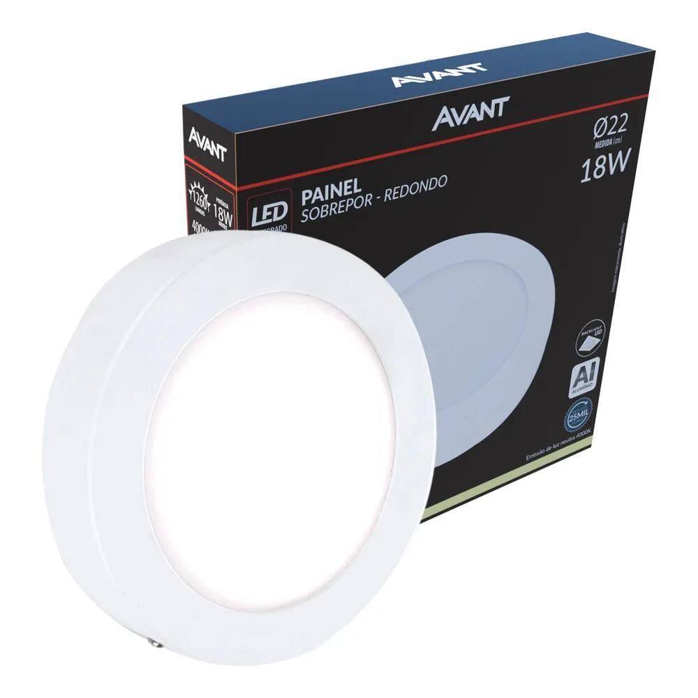 10X Painel Led Plafon Aluminio Sobrepor 18W 4000K Branco Ne