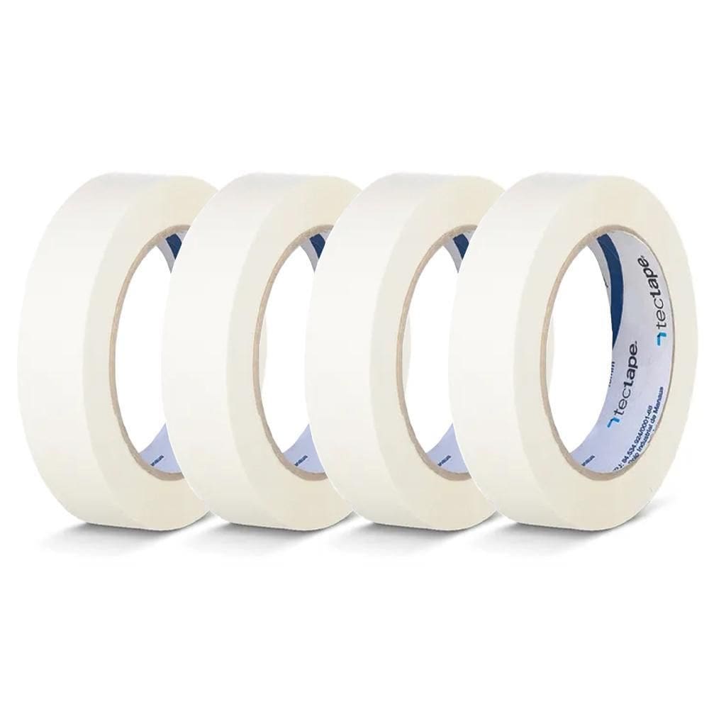 Kit 4 Fita Crepe Uso Geral Pintura 24Mmx50M Bege