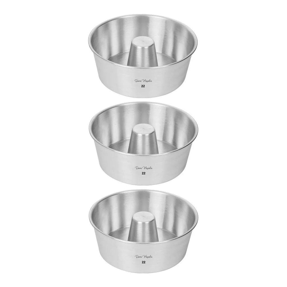 Kit 3 Forma De Bolo E Pudim 22Cm