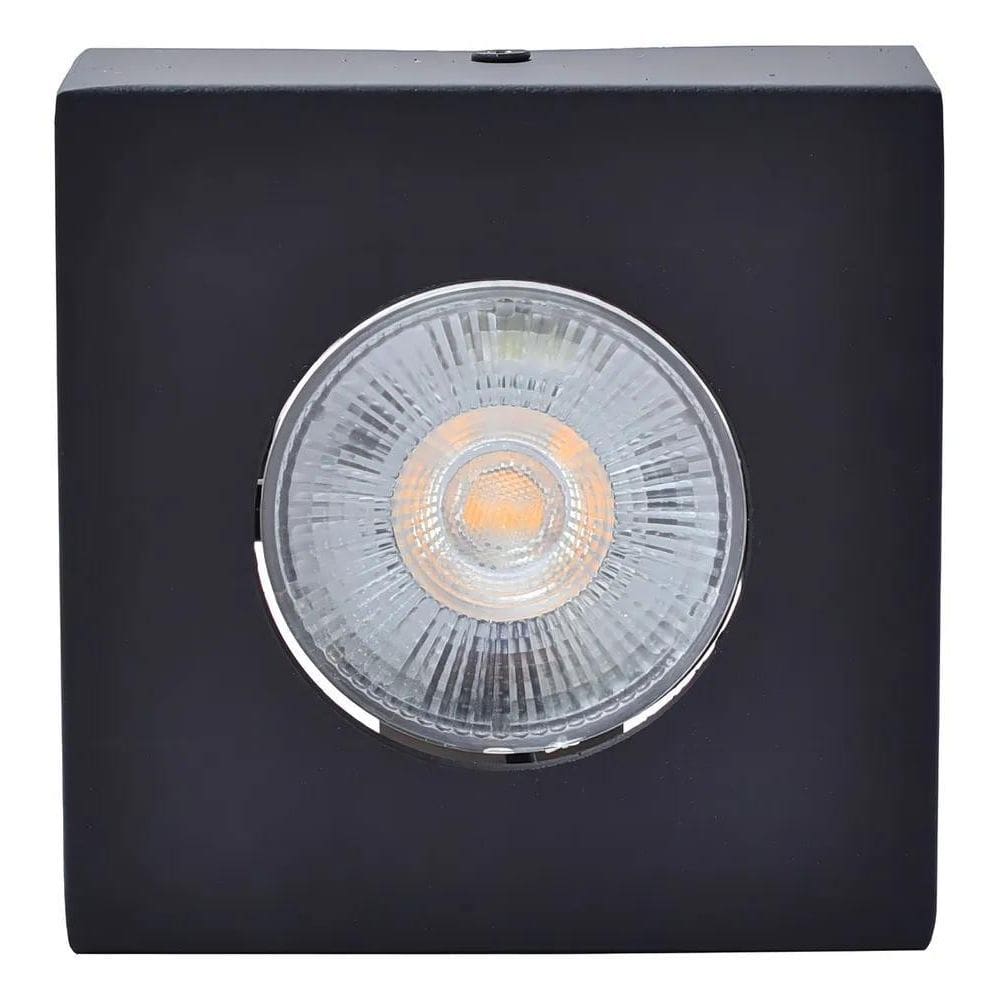 10X Mini Spot Plafon Sobrepor Quadrado 5W Preto 3000K