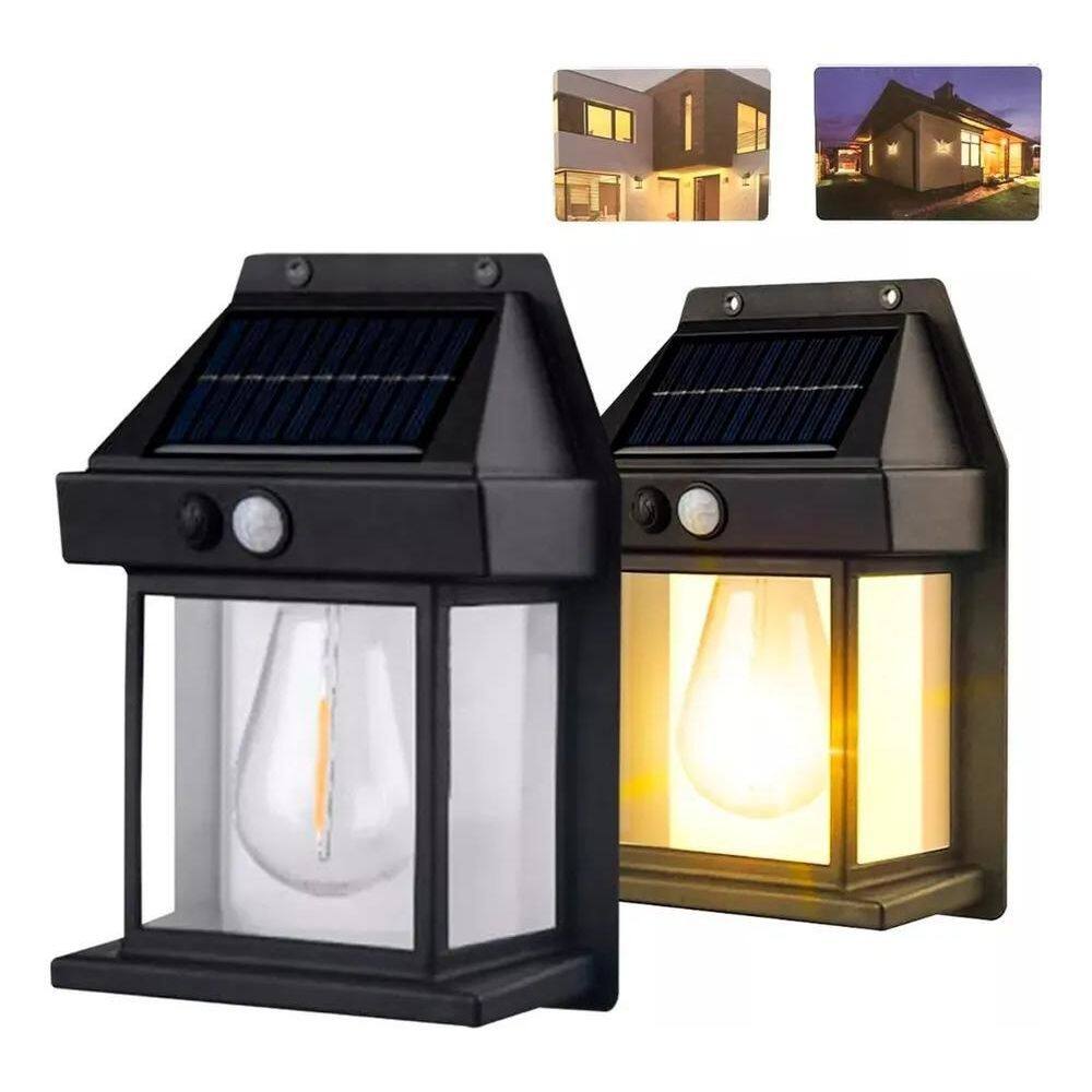 10X Arandela Solar Parede Externo Led Filamento Colonial Vi