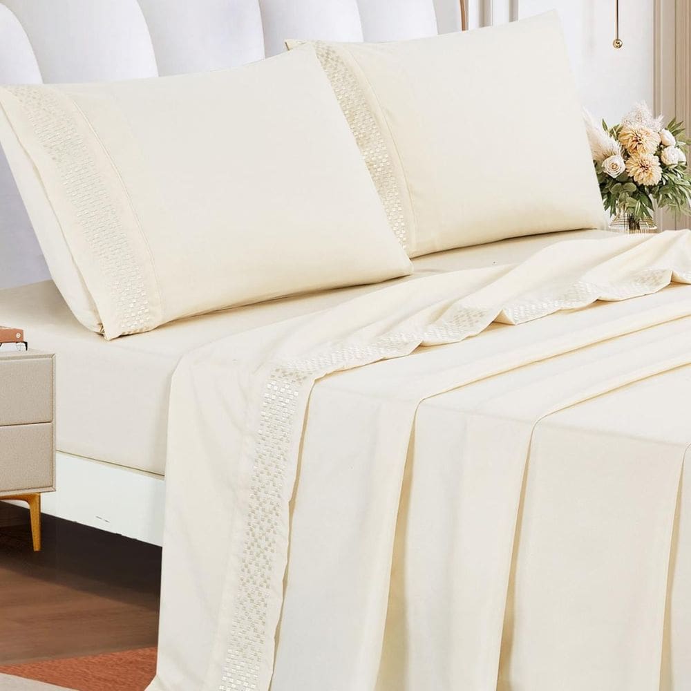 Jogo Cama King Imperiale Algodão 300 Fio Bordado Sofisticado