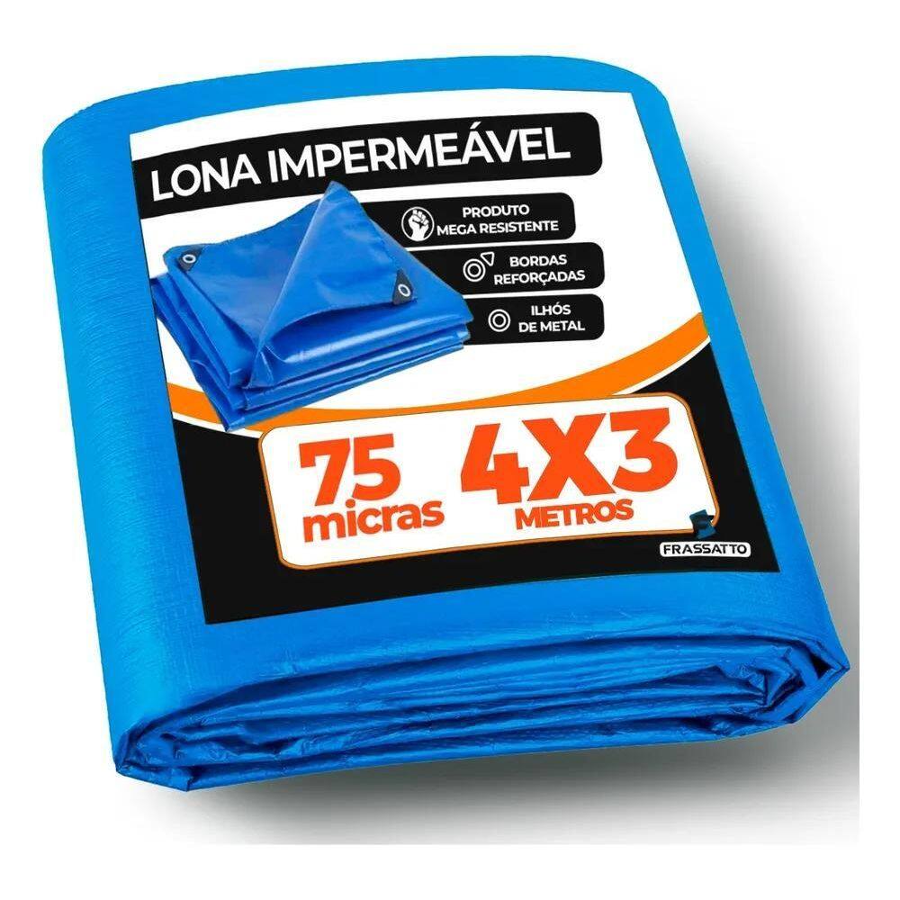 10X Lona Plástica 70 Gsm 4X3 Metros Para Toldos E Acampamen
