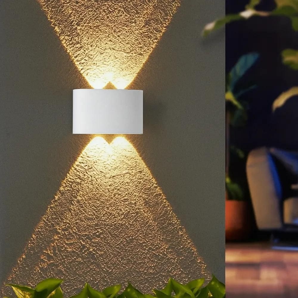 10X Arandela Led 4W Meia Lua 4 Fachos 3000K Ip65 Bivolt Mod