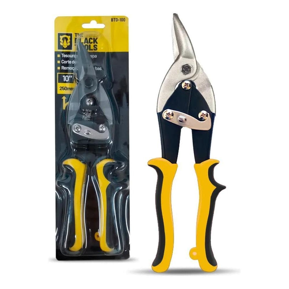 10X Tesoura Para Corte Chapa Calhas Direito The Black Tools