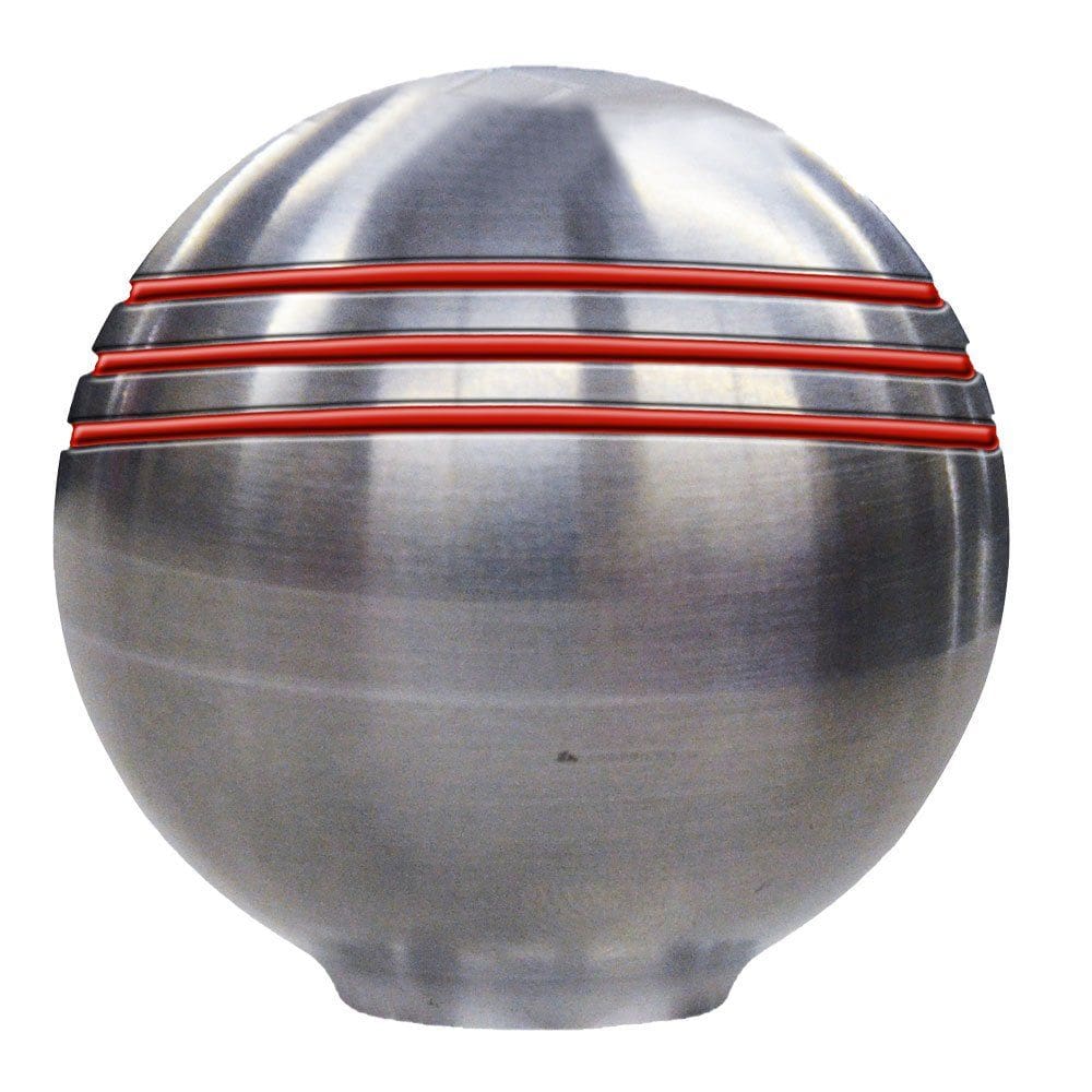 Botão de aceleração Schmitt & Ongaro, sulcos vermelhos de 4,8 cm