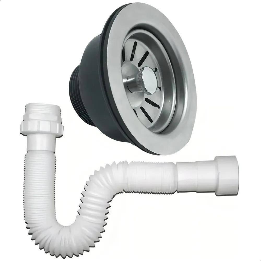10X Válvula Americana Inox 3. 1/2 + Sifão Flexível Branco 7