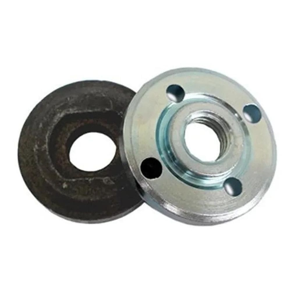 10X Porca Redonda + Flange Para Esmerilhadeiras- Jogo Com 2