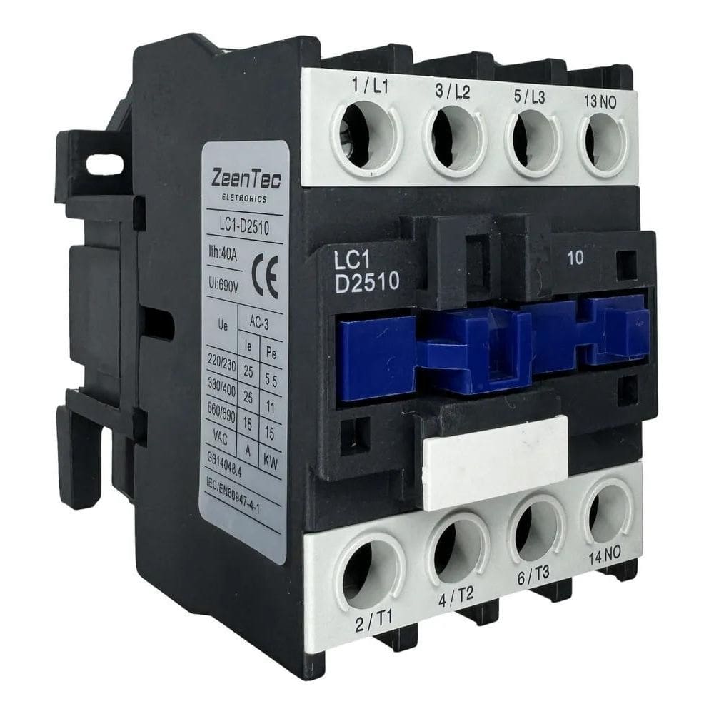 10X Chave Contatora Tripolar 25A 220V 7,5Cv/15Cv 3P+1 Na Ze