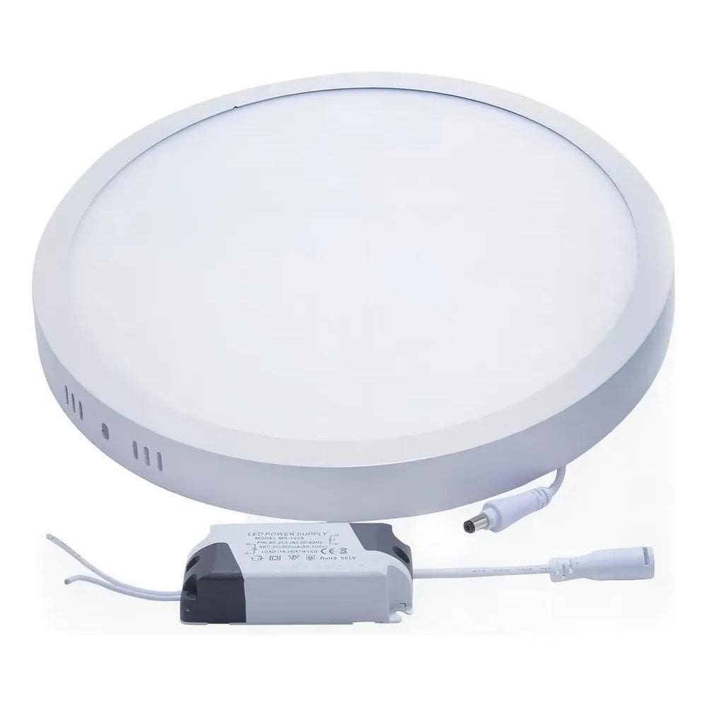 10X Painel Plafon Branco Frio Sobrepor Redondo 25W