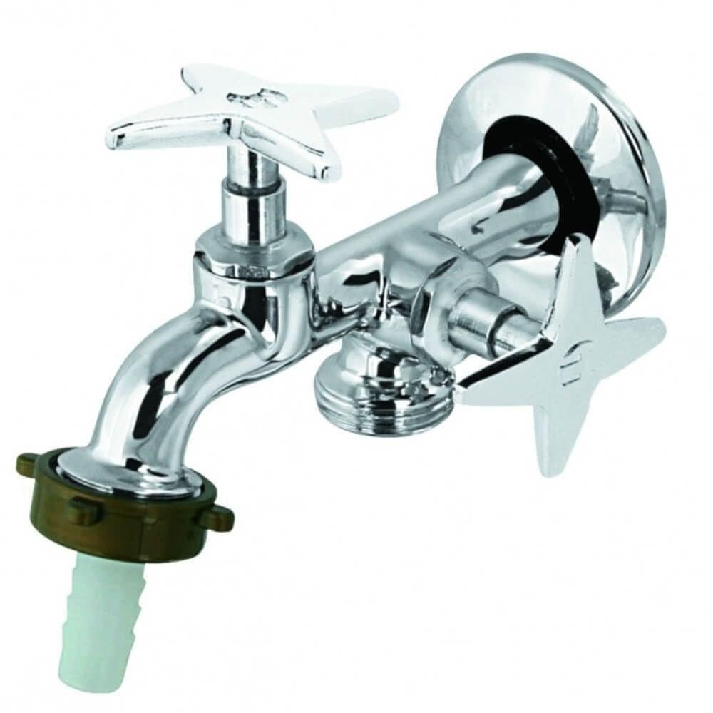 Torneira Para Tanque Com Derivação Máquina De Lavar Dn15 - Vtd023cwg - Esteves